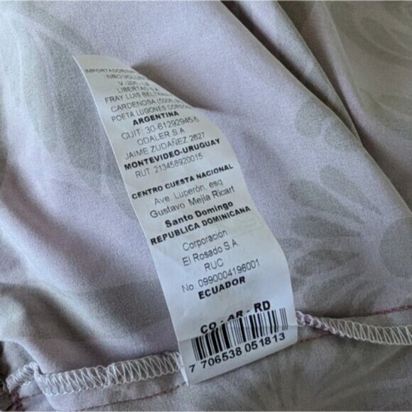 Eugenia Fernandez Arkitect Tiered Midi Dress M Pink Red Palm Print Ruffle Boho - Picture 9 of 9